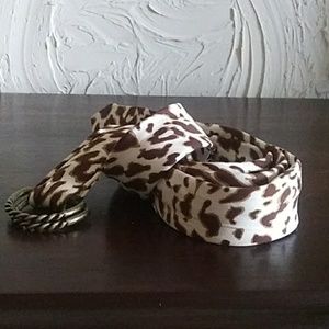J. Crew 100% silk animal print belt M/L